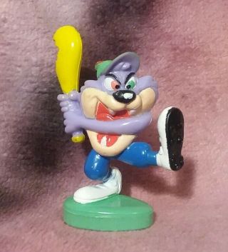 Vintage Tiny Toon Adventures " Dizzy Devil " Baseball Pvc Figure - 1992 Tiny Toons