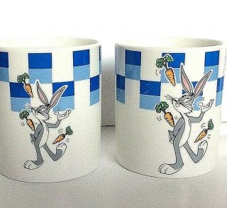 Bugs Bunny Coffee Mugs Juggling Carrots Set Of 2 Warner Bros 1998 Looney Tunes