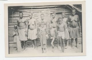 21 - Vintage Real Photo Wwii Island Native Village Family Topless
