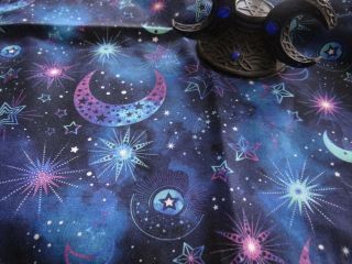 Handmade Altar Cloth Blue Celestial By Vtwiccan Pagan Wiccan Witch Altar