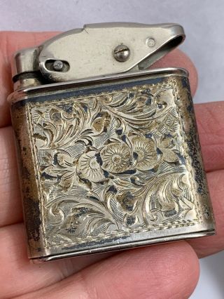 Vintage KABLO Pocket Lighter - With Engraved.  900 Silver Wrap - Czechoslovakia 2