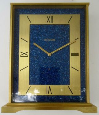 Swiss Lecoultre 8 Day Model 530 Lapis Lazuli Brass Vintage Clock Parts Repair