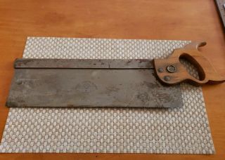 Vintage Henry Disston & Sons No.  4 - 16inch Back Saw - 1896 To 1917 Dovetail