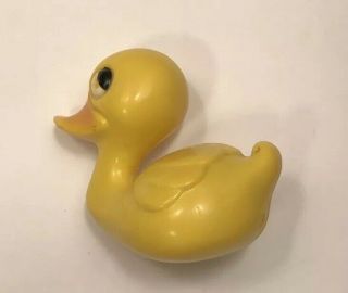 Vintage Baby Rattle Yellow Duck Toy Knickerbocker Plastic