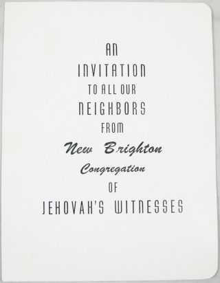 1959 Kingdom Hall Dedication Program Brighton Mn Watchtower Jehovah