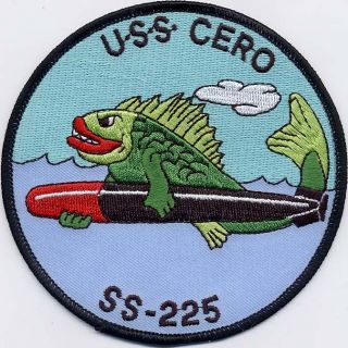 Uss Cero Ss 225 - Fish With Torpedo Bc Patch Cat No B402