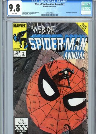 Web Of Spider - Man Annual 2 Cgc 9.  8 White Pages Marvel Comics 1986