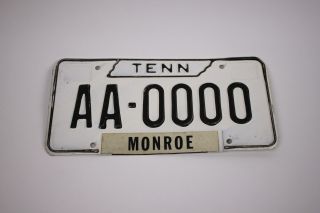 Vintage 1969 Tennessee Sample License Plate Tag Monroe