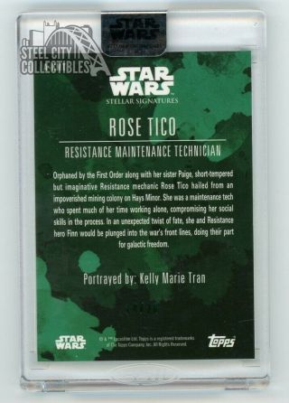 Kelly Marie Tran Rose Tico 2019 Topps Star Wars Stellar Signatures Card 14/20 2