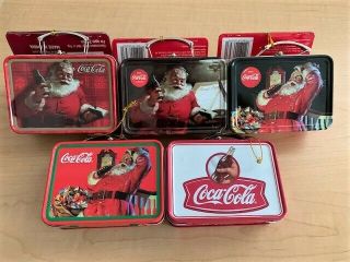 Coca Cola Tin Lunch Box Ornaments/gift Boxes (set Of 5) -