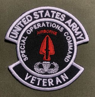 Us Army Special Operations Command Airborne Veteran Patch Sew (b307)