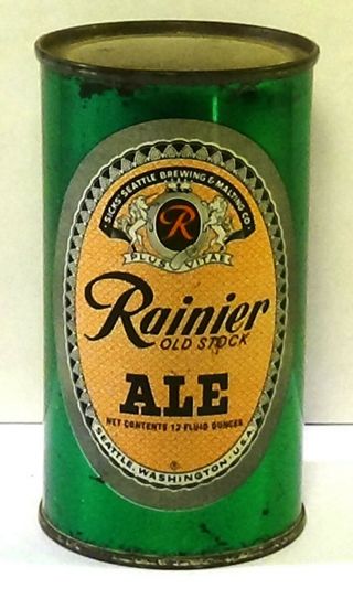 Rainier Old Stock Ale Flat Top Beer Can