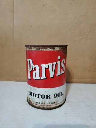 Vtg Parvis 1 Quart Motor Oil Can Western Oil And Fuel Company Minneapolis Mn