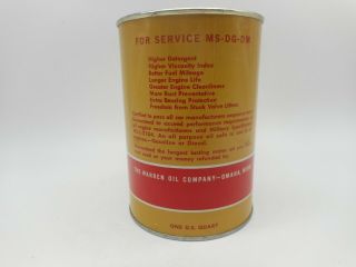 Vintage GOLD BOND EXTRA HEAVY DUTY Motor Oil One Quart Tin Advertising FULL CAN 3