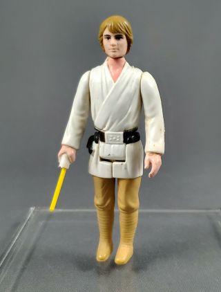 Star Wars Luke Skywalker Brown Hair 1977 Farm Boy Vintage Action Figure Kenner