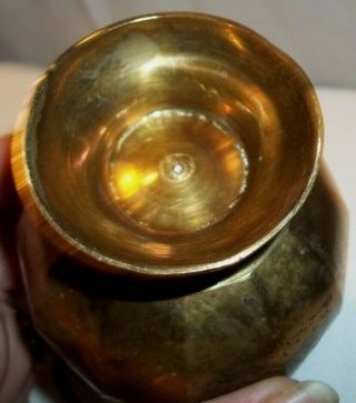 Vintage Brass Holy Water Pot Vessel w/ Finger Handle & Inner Cup Gangajal 3