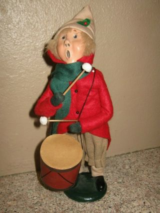 Byers Choice Caroler Drummer Boy With Drum 1986 Red Coat