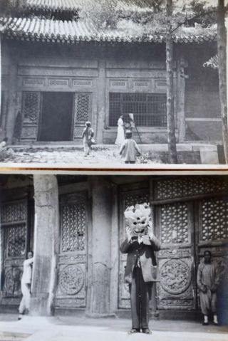 1900s China Antique Photo " Yellow Temple Peking " Sepia Photo 1913