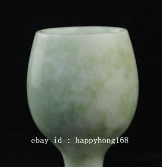 PURE NATURAL CHINESE JADE SKILLFULLY CARVING WINE CUP a01 2