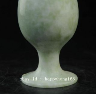 PURE NATURAL CHINESE JADE SKILLFULLY CARVING WINE CUP a01 3