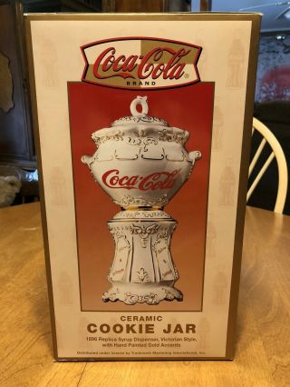 1998 Nib Coca Cola Cookie Jar Ceramic Vintage Syrup Dispenser Rare Find