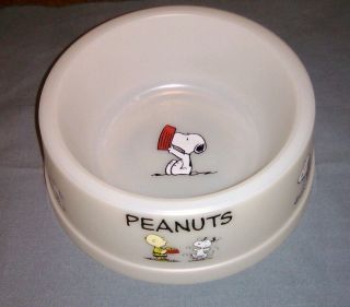 Peanuts Ufs Snoopy Charlie Brown Plastic Dog Food Water Bowl