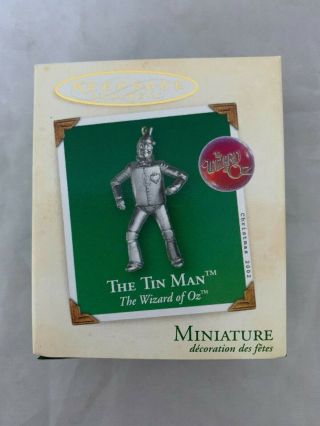 2002 Hallmark Keepsake Miniature Silver Plate Ornament Tin Man The Wizard Of Oz