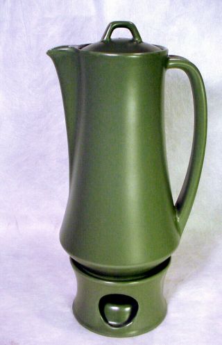 Vintage Shungyo Coffee Tea Pot Lid Warmer Stand Green Kyoto Stoneware Japan
