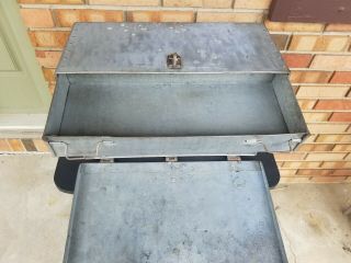 Vintage Galvanized Metal Industrial 3 Drawer Tool Box/Parts Cabinet Riveted 2
