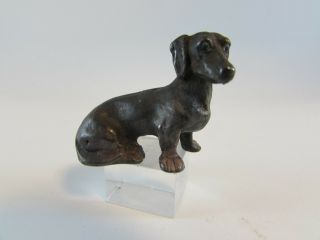 Vintage Antique Rare Austrian Bronze Dachshund Dog C1900