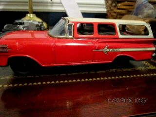Vintage 1960 Made In Japan Chevrolet Impala Station Wagon Friction Car Tin