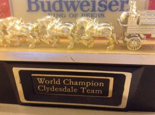 Vintage Budweiser World Champion Horse Team Vintage Lighted Bar Light Register 3