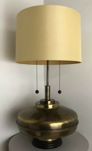 Large Vintage Mid Century Modern Brutalist Curtis Jere Era Ufo Bronze Lamp