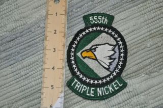 Usaf 555th Tactical Fighter Squadron 555 Tfs F - 4 F - 15 Patch Tac Triple Nickel