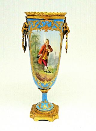 19th Century French Sevres Style Porcelain Ormalu Vase