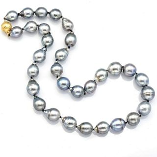 Vintage 14k Yellow Gold Natural Baroque Tahitian Pearl Strand Necklace 73.  6g