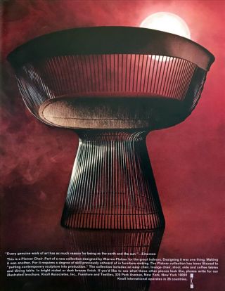 1967 Platner Indoor Chair Photo Design By Warren Platner Knoll Vintage Print Ad