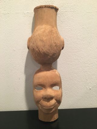 Unfinished Small Wooden Ventriloquist Dummy Head Created By Frank Marshall