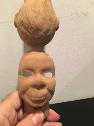 Unfinished Small Wooden Ventriloquist Dummy Head Created By Frank Marshall 3