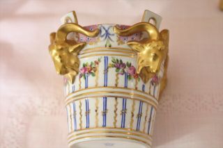 Sevres,  Hand Painted Flower Pot/vase With Golden Ram 