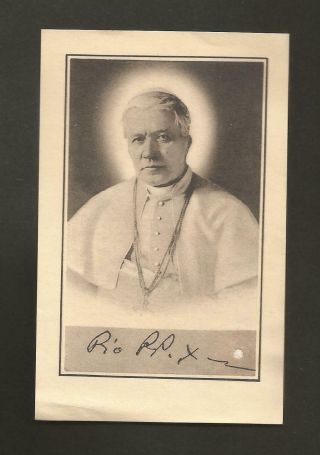 Relic Holy Card St.  Pius X Pope X