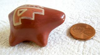 Santa Clara Miniature Bear Pottery Troy Tafoya Red Polychrome Made At Age 10