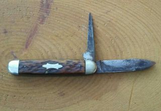 Vintage Bone Handle Valley Forge Pocket Knife With Some Rust.