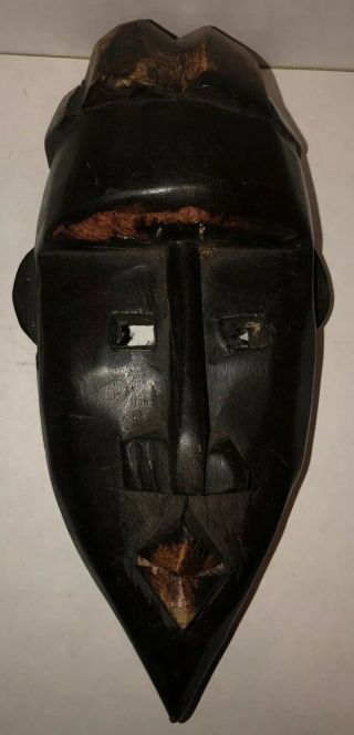 Vintage African Tribal Mask Hand Carved Wood Wall Hanging