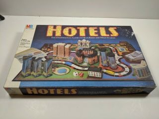 Vintage 1987 Hotels Board Game Of High Rises By Milton Bradley