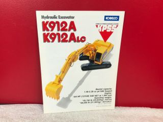 Rare Kobelco Hydraulic Excavator K912d Dealer Sales Brochure 11 Page