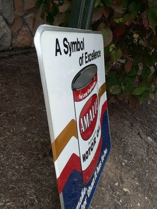 Gas Oil Vintage Collectable Amalie Motor Oil Tin Sign Antique Very RARE Stout 3