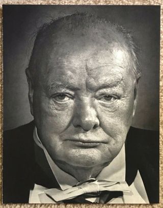 Vintage Yousuf Karsh Photogravure Portrait Art Photo,  1960s - Winston Churchill