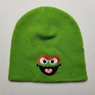 Sesame Street Oscar The Grouch 2004 Winter Beanie Hat Adult One Size Green E87