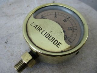 Vintage Brass Old Ship Pressure Central Gauge Steam Manometer L 